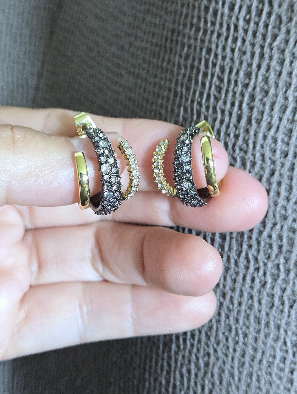 ✨️HP✨️ Alexis Bittar Crystal💎 Orbit 3-Row Hoop Earrings - Picture 13 of 16